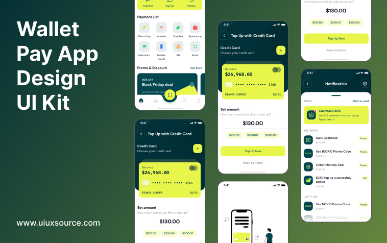 Wallet Pay App Design Kit Figma File